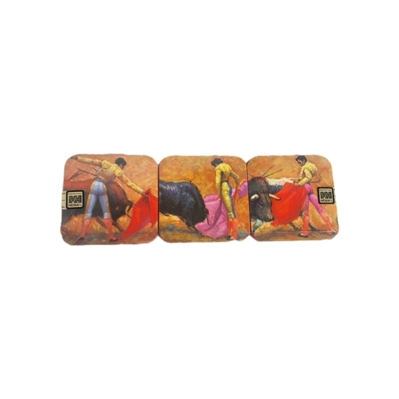 New-Vintage HEMA 6 Bullfighting Matador Drink Coasters.Made in Spain - Picture 2 of 12